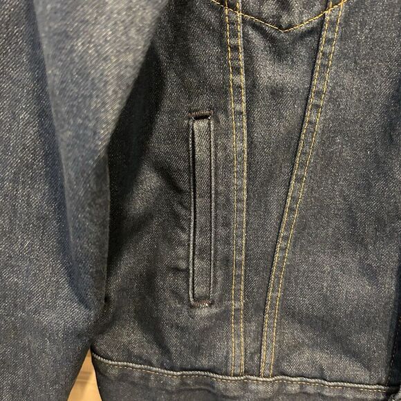 Vintage Big Mac Trucker Jacket Mens Blue Denim Dark Wash 90s USA 46L - Picture 3 of 8